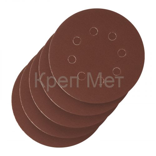Круг абразивный на ворсовой подложке под "липучку", перфорированный, P 240, 125 мм, 5 шт Сибртех