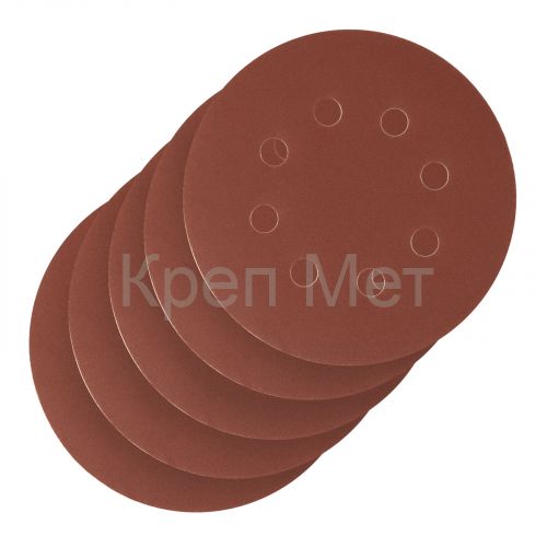 Круг абразивный на ворсовой подложке под "липучку", перфорированный, P 320, 125 мм, 5 шт Сибртех