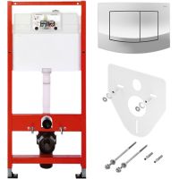 Система инсталляции Tece Profil 9400405 для подвесного унитаза с кнопкой смыва схема 1