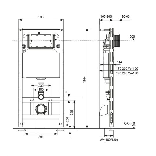Застенный модуль TECE TECEspring Profil схема 2 Застенный модуль TECE TECEspring Profil схема 2