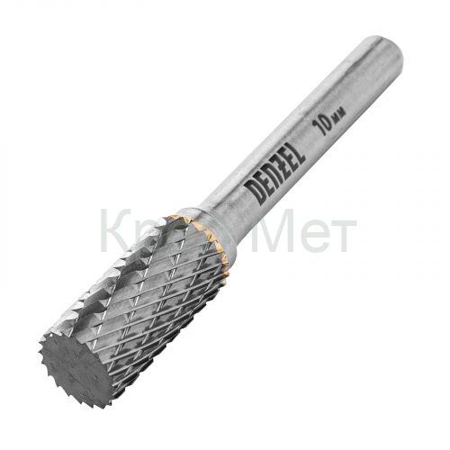 Борфреза по металлу твердосплавная, цилиндрическая, тип-А, 10 мм Denzel