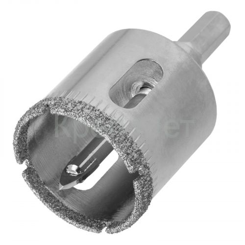 Сверло по керамической плитке и стеклу, 30 х 55 мм, шестигранный хвостовик, с центрующим сверлом Сибртех