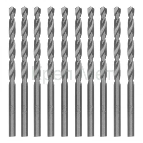 Сверло по металлу, 4.5 мм, полированное, HSS, 10 шт, цилиндрический хвостовик Matrix