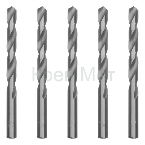 Сверло по металлу, 10.5 мм, полированное, HSS, 5 шт, цилиндрический хвостовик Matrix
