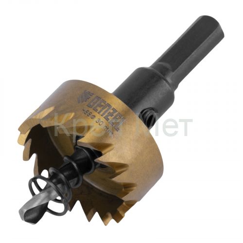 Коронка по металлу HSS, 30 мм, нитридтитановое покрытие Denzel