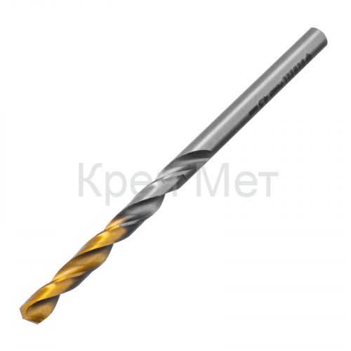 Сверло спиральное по металлу 4,5 x 80 мм, Р6М5, Golden Tip  Denzel