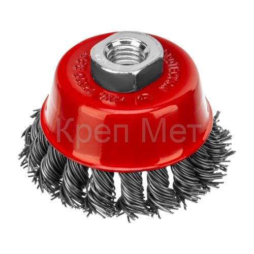 Щетка для УШМ, 75 мм, М14, "чашка", крученая проволока 0.8 мм Matrix