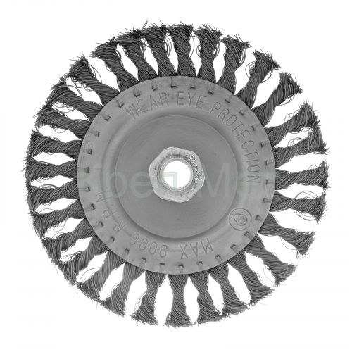 Щетка для УШМ 150 мм, М14, плоская, крученая проволока 0.35 мм Matrix