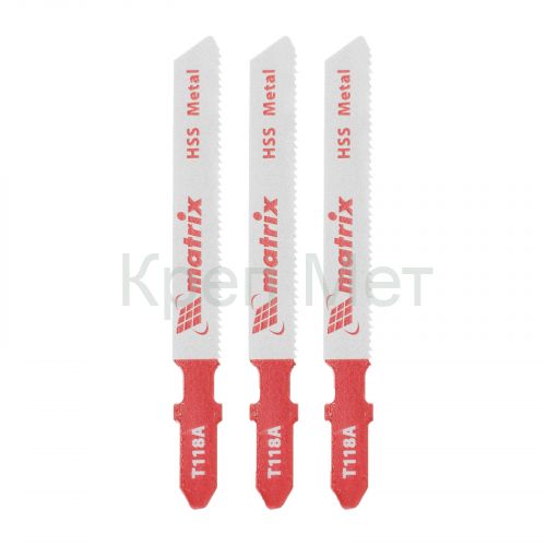 Полотна для электролобзика по металлу, 3 шт, T118A, 50 х 1.2 мм, HSS Matrix Professional