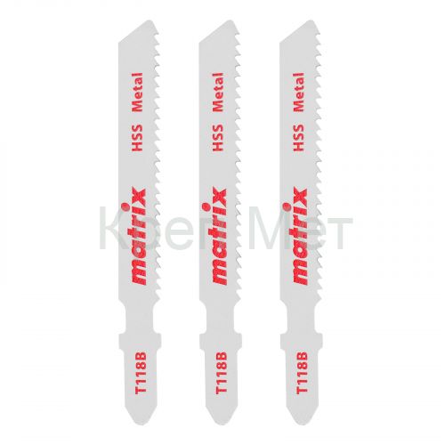 Полотна для электролобзика  по металлу, 3 шт, T118B, 50 x 2 мм, HSS Matrix