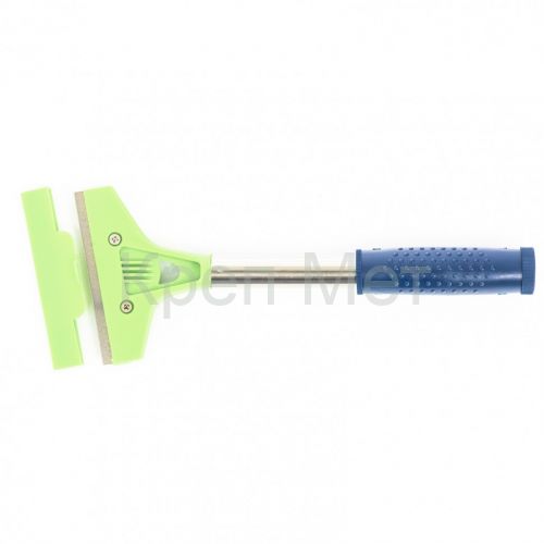 Скребок, фиксированное лезвие 100 мм, металлическая обрезиненная ручка, 250 мм Сибртех