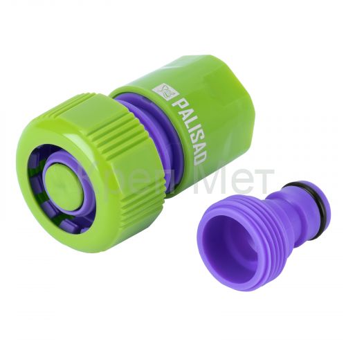 Соединитель-адаптер пластмассовый, 3/4, внешняя резьба, соединитель шланга 3/4 Palisad