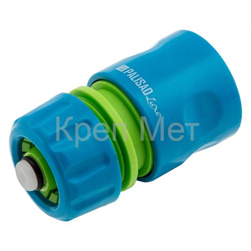 Соединитель пластмассовый, быстросъемный для шланга 1/2, аквастоп, однокомпонентный Palisad Luxe