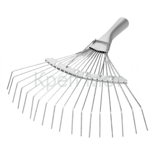 Грабли веерные стальные, 350 мм, 18 круглых зубьев, оцинкованные, без черенка, Сибртех