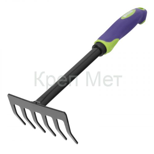 Грабли 6-зубые, 110х300 мм, стальные, обрезиненная эргономичная рукоятка, LSR1, Palisad