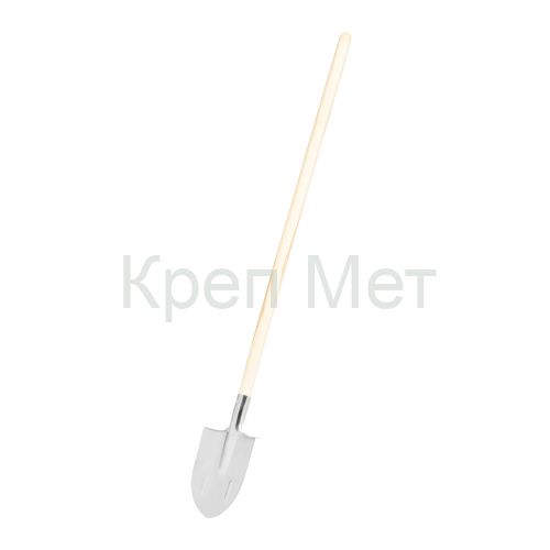 Лопата штыковая, нержавеющая сталь, 200х265х1385 мм, ребра жесткости, деревянный черенок, Сибртех