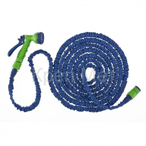 Набор поливочный, растягивающийся шланг 20 м, 7 режимов пистолет, соединитель, адаптер Сибртех