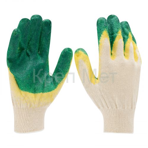 Перчатки хб с двойным латексным обливом
