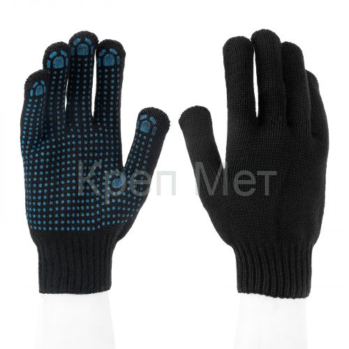 Перчатки трикотажные, акрил, с ПВХ точкой, 7 класс Сибртех