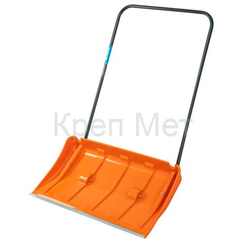 Движок для уборки снега пластиковый, 795х435х1280 мм, стальная рукоятка, усиленный Сибртех