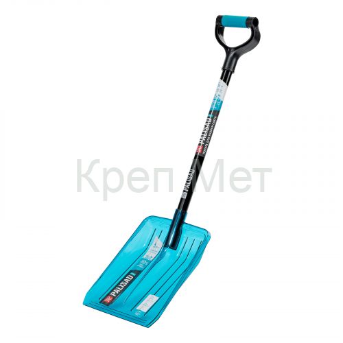 Лопата для уборки снега, поликарбонат, 260х310х870 мм, стальной черенок, LUXE Palisad