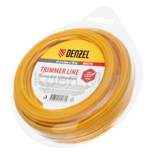 Леска для триммера, звезда, 2.4 мм х 15 м Denzel