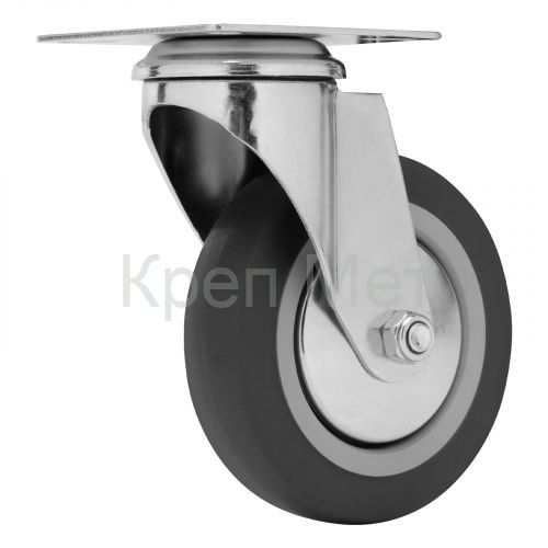 Колесо поворотное D 100 мм, крепление  платформенное Сибртех