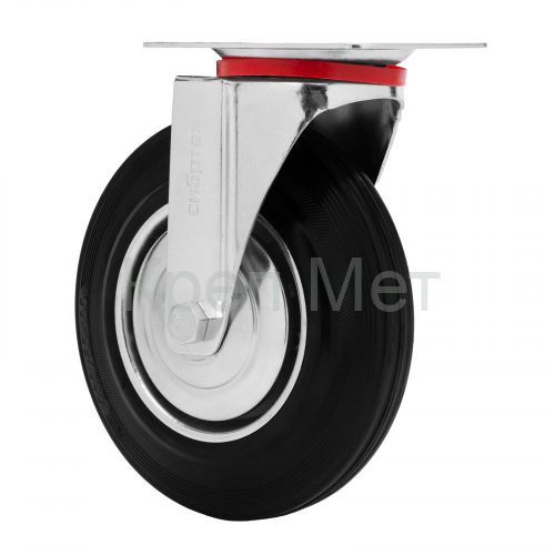 Колесо поворотное D 200 мм, крепление  платформенное Сибртех