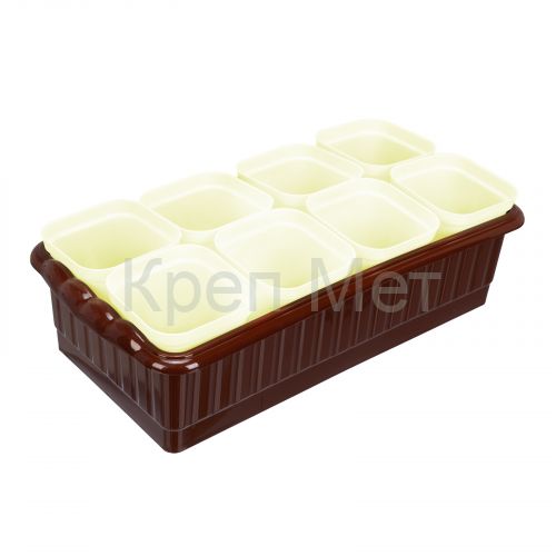 Набор для рассады, поддон 322х166х82 мм, 8 горшочков по 250 мл с выдвижным дном Palisad