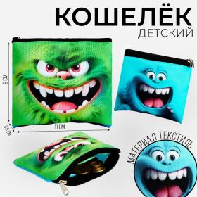 Кошелек детский текстильный "Монстры", 11х9х0,5 см