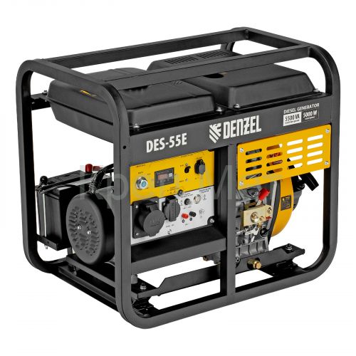 Генератор дизельный DES-55E, 5,5 кВт, 230 В, 11 л, электростартер Denzel