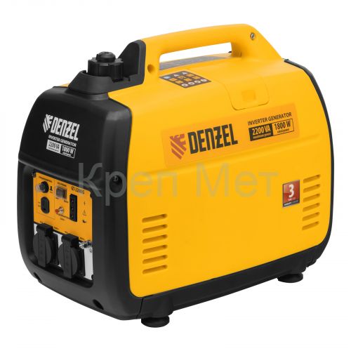 Генератор инверторный GT-2200iS, 2.2 кВт, 230 В, бак 4 л, закрытый корпус, ручной старт Denzel