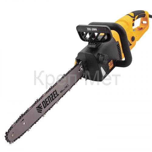 Пила цепная электрическая EDS-2000, 2 кВт,продольная, шина 40 см, шаг 3/8, паз 1.3 мм, 56 звеньев Denzel