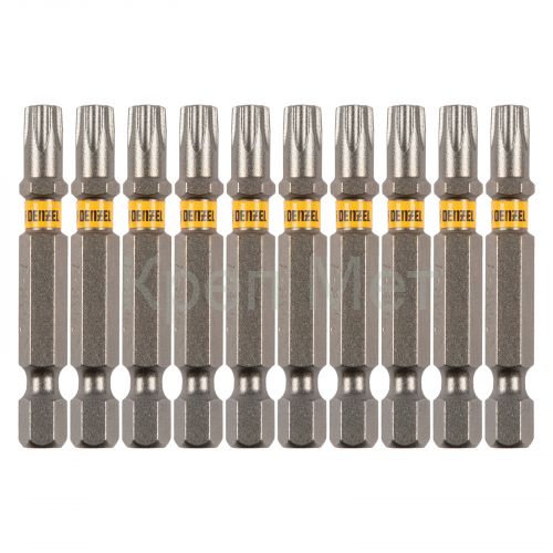 Бита TX 30х50, сталь S2, шестигранный профиль, 10 шт. Е 6,3 Denzel