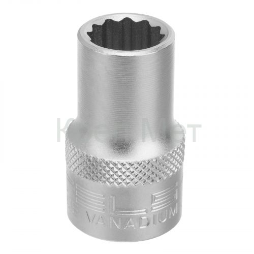Головка торцевая, 12 мм, двенадцатигранная, CrV, под квадрат 1/2, хромированная Stels