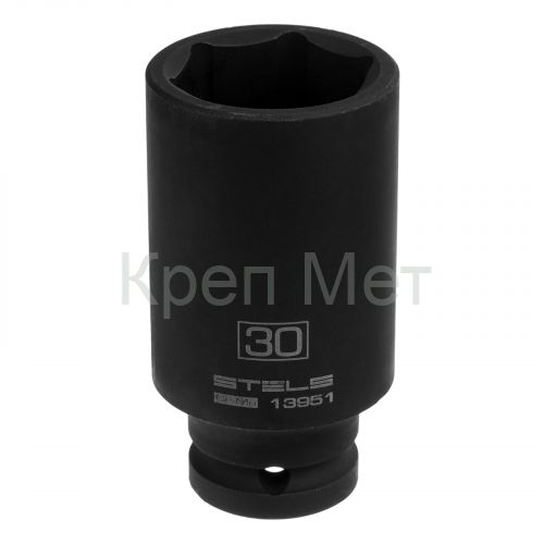 Головка ударная удлиненная шестигранная, 30 мм, 1/2, CrMo Stels