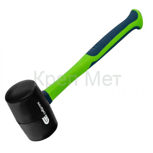 Киянка резиновая, 680 г, черная резина, фибергласовая рукоятка Сибртех