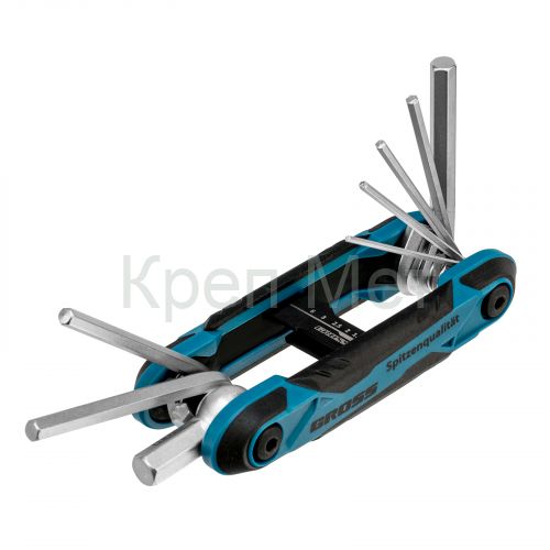 Набор ключей имбусовых HEX, складные, 8 шт CrV Gross