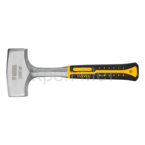 Кувалда 2 кг, цельнометаллическая, двухкомпонентная рукоятка Denzel