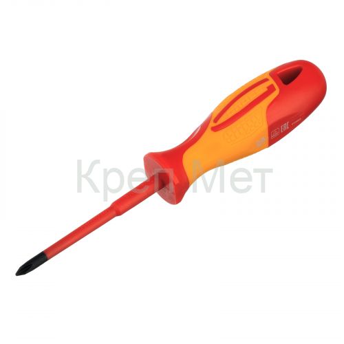 Отвертка диэлектрическая PH1 х 80 мм, CrMo, до 1000 В, двухкомпонентная рукоятка Gross