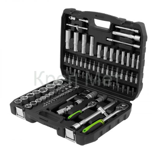 Набор инструмента, 1/2", 1/4", пластиковый кейс,94 предмета Сибртех