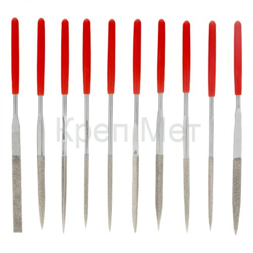 Набор надфилей алмазных, 140 х 50 х 3 мм, 10 шт Matrix