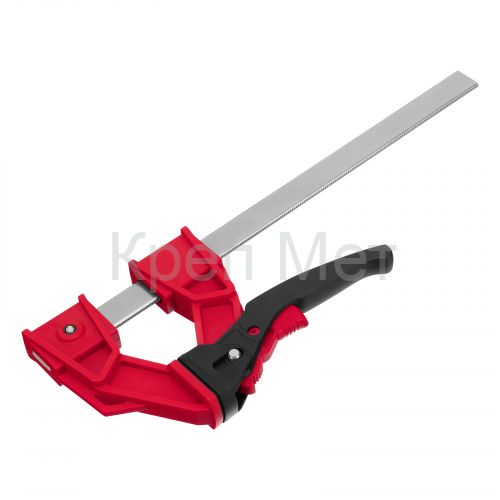 Струбцина реечная быстрозажимная, усиленная, пластиковый корпус рычажно-храповой механизм 300 х 100 х 456 мм, штанга 5 х 22 мм Matrix