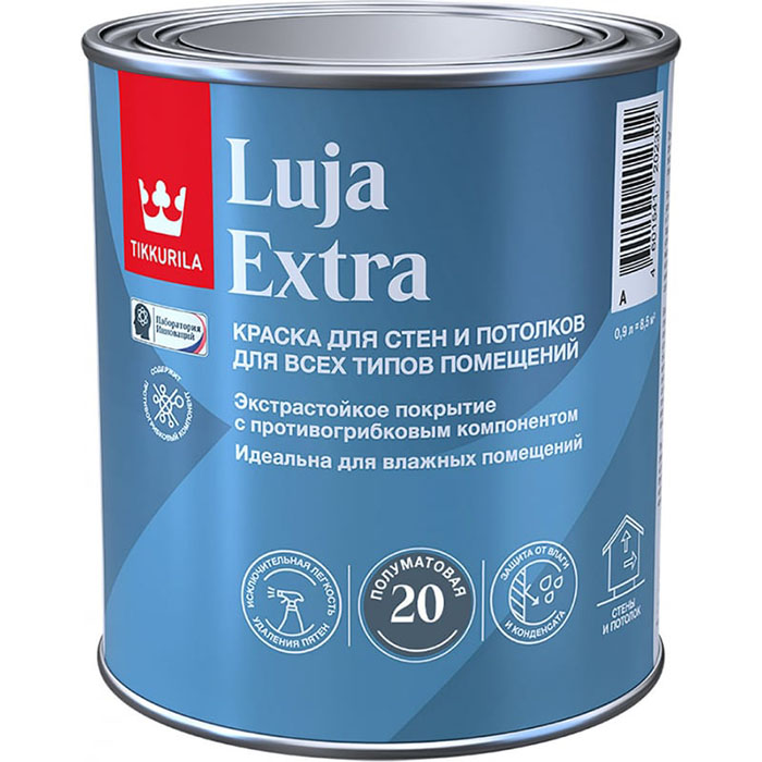 Tikkurila Luja Extra 20 краска антигрибковая для влажных помещений полуматовая база C 0.9л