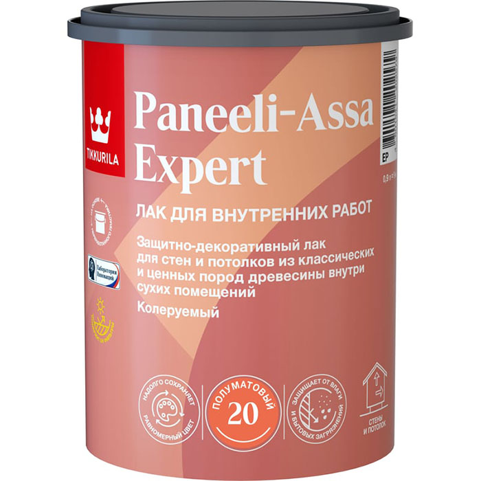 Tikkurila Paneeli Assa Expert EP лак для стен и потолков акриловый полуматовый 0.9л