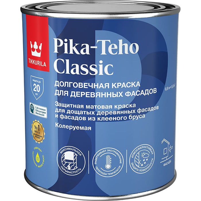 Tikkurila Pika Teho Classic краска акрилатная для деревянных фасадов матовая база A 0.9л