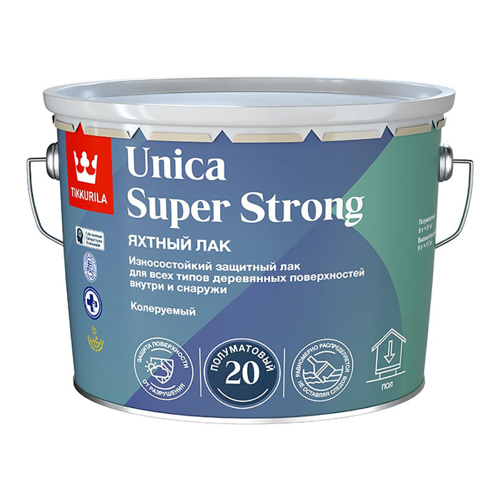 Tikkurila Unica Super Strong Ep лак универсальный износостойкий полуматовый 9л