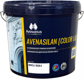Краска Фасадная, Силиконовая Avenarius AvenaSilan 10л Белая, Матовая, Премиум-Класса / Авенариус
