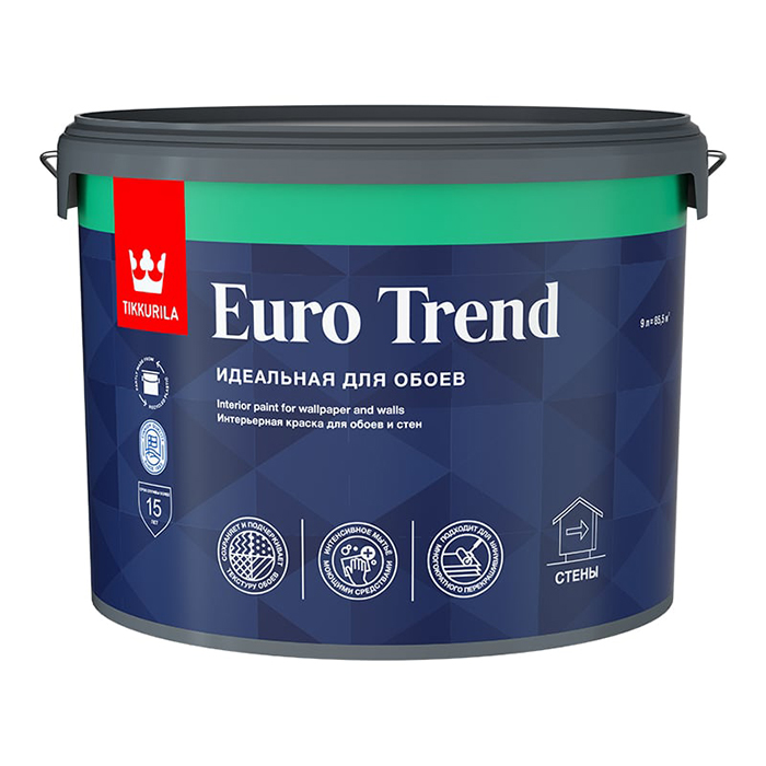Tikkurila Euro Trend краска интерьерная для обоев и стен база C 2.7л