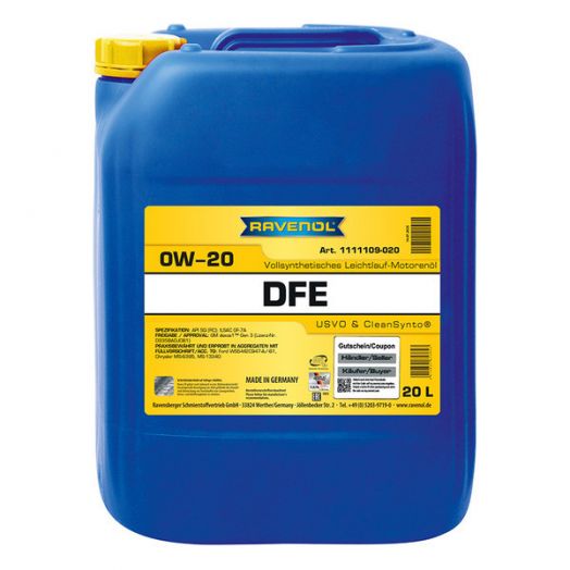 Ravenol DFE 0W-20, 20л